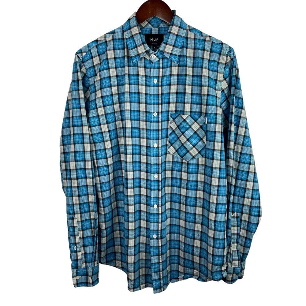 HUF | Blue Plaid Button Long Sleeve Shirt